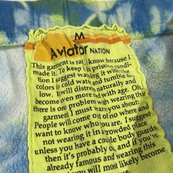 Aviator Nation Yellow Blue High Rise Tie Dye Sweatpants - Picture 2 of 10